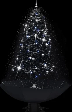 VidaLife Kerstboom Sneeuwend Met Paraplubasis 190 Cm Pvc Zwart Clearance