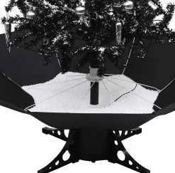 VidaLife Kerstboom Sneeuwend Met Paraplubasis 190 Cm Pvc Zwart Clearance