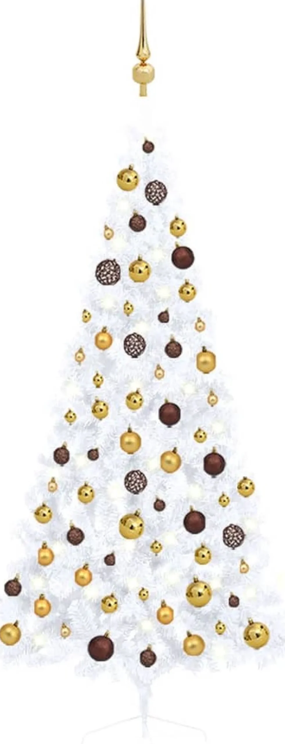 VidaLife Kunstkerstboom Half Met Led's En Kerstballen 180 Cm Wit Clearance