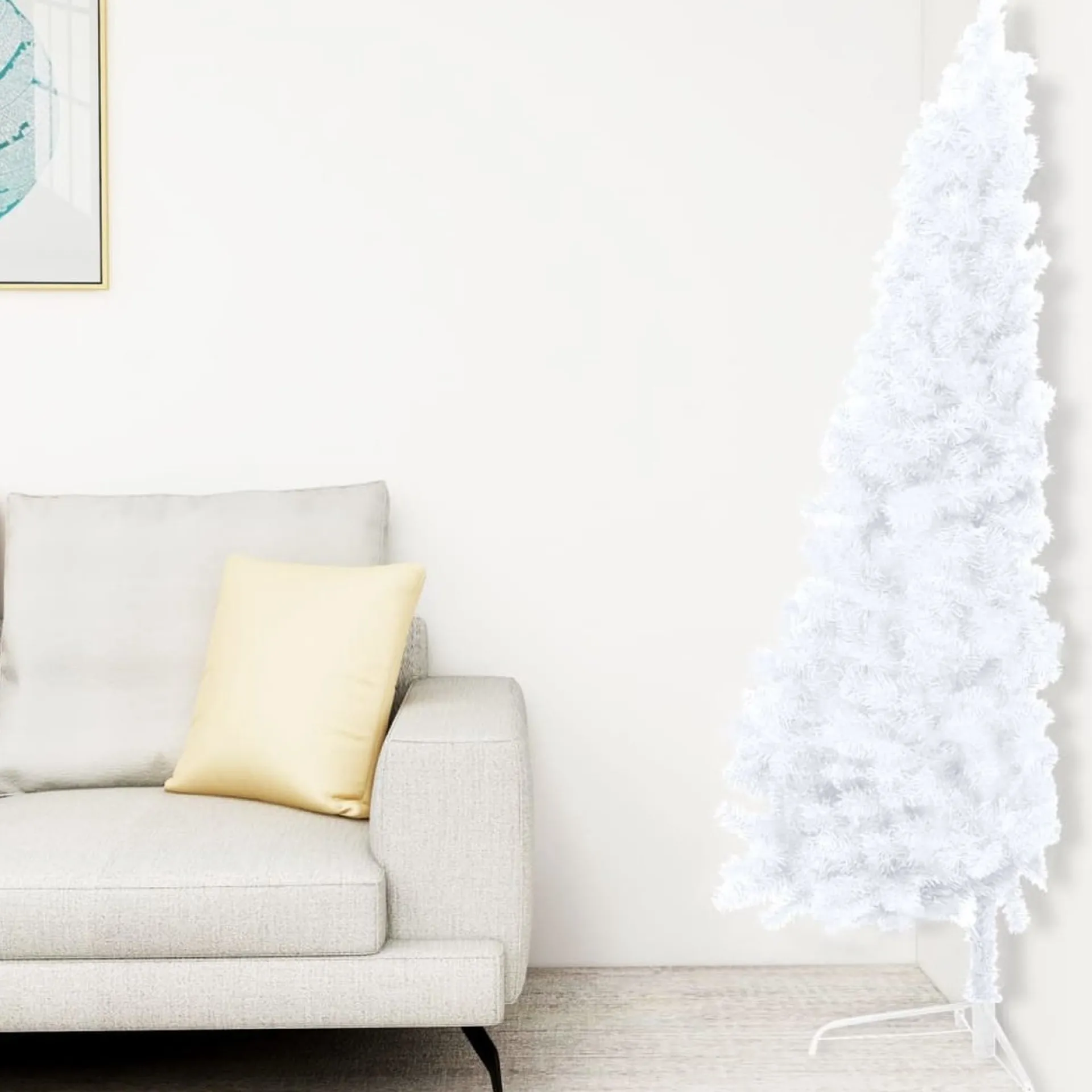 VidaLife Kunstkerstboom Half Met Led's En Kerstballen 180 Cm Wit Clearance