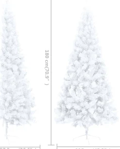 VidaLife Kunstkerstboom Half Met Led's En Kerstballen 180 Cm Wit Clearance