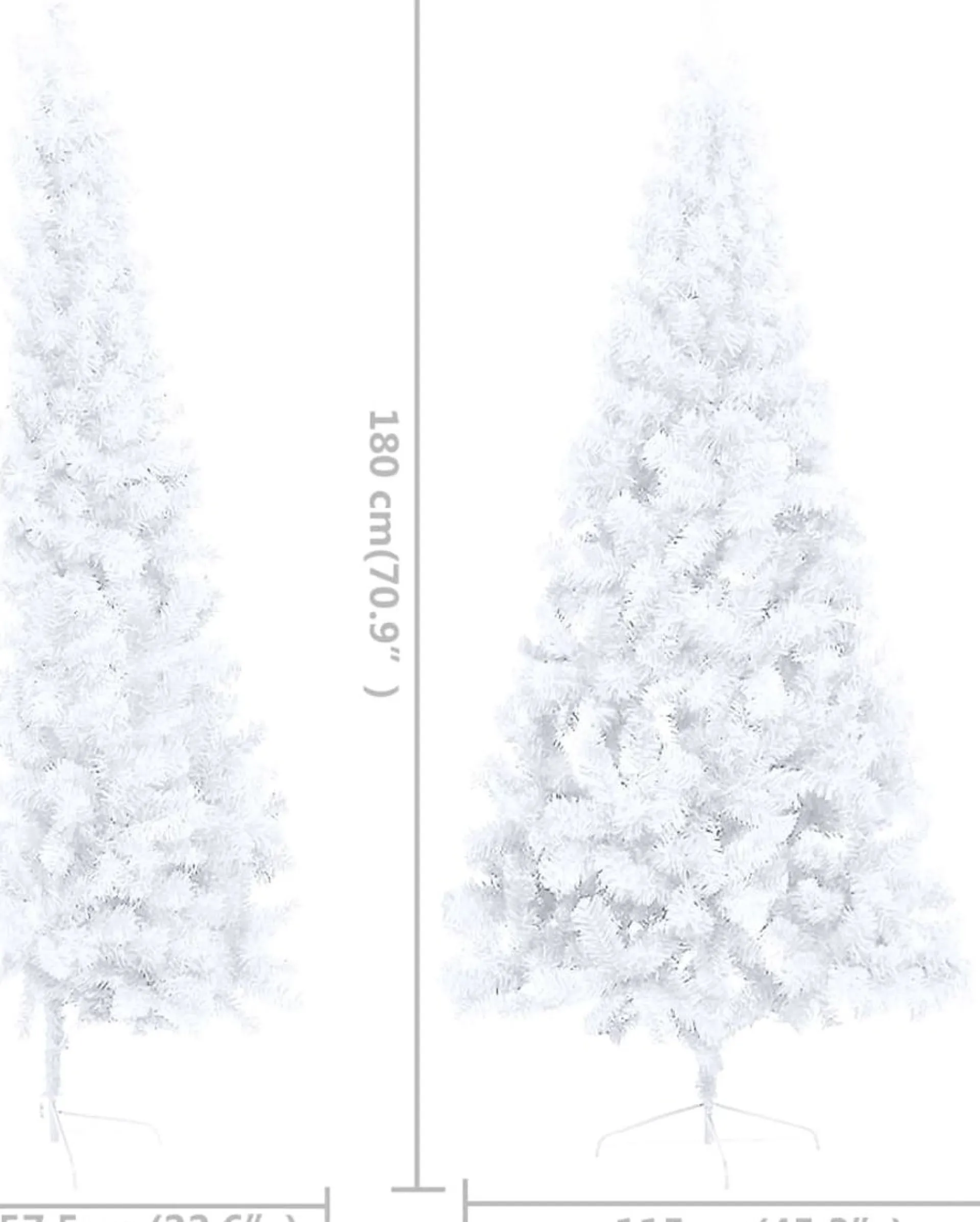 VidaLife Kunstkerstboom Half Met Led's En Kerstballen 180 Cm Wit Clearance