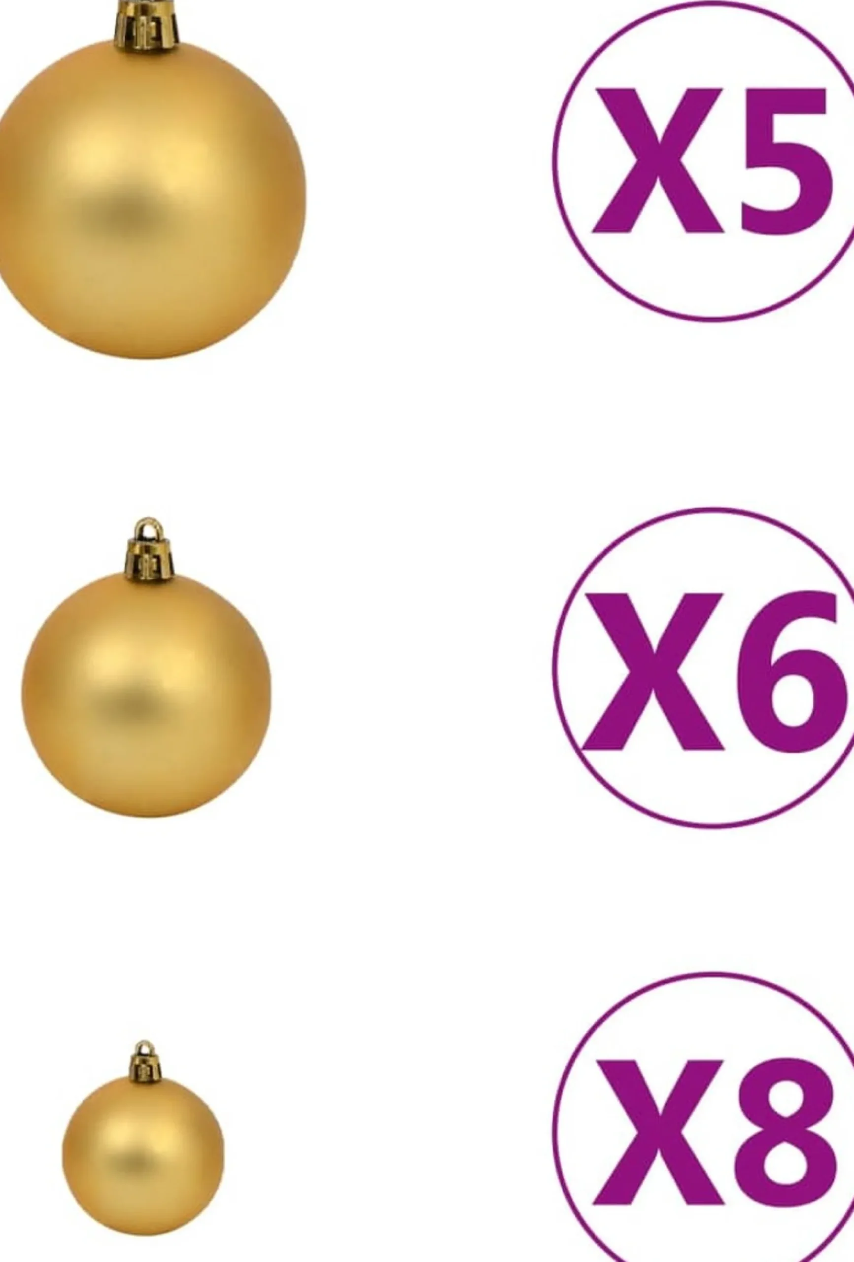 VidaLife Kunstkerstboom Half Met Led's En Kerstballen 180 Cm Wit Clearance