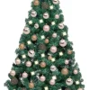 VidaLife Kunstkerstboom Met Led's En Kerstballen Half 120 Cm Groen Cheap