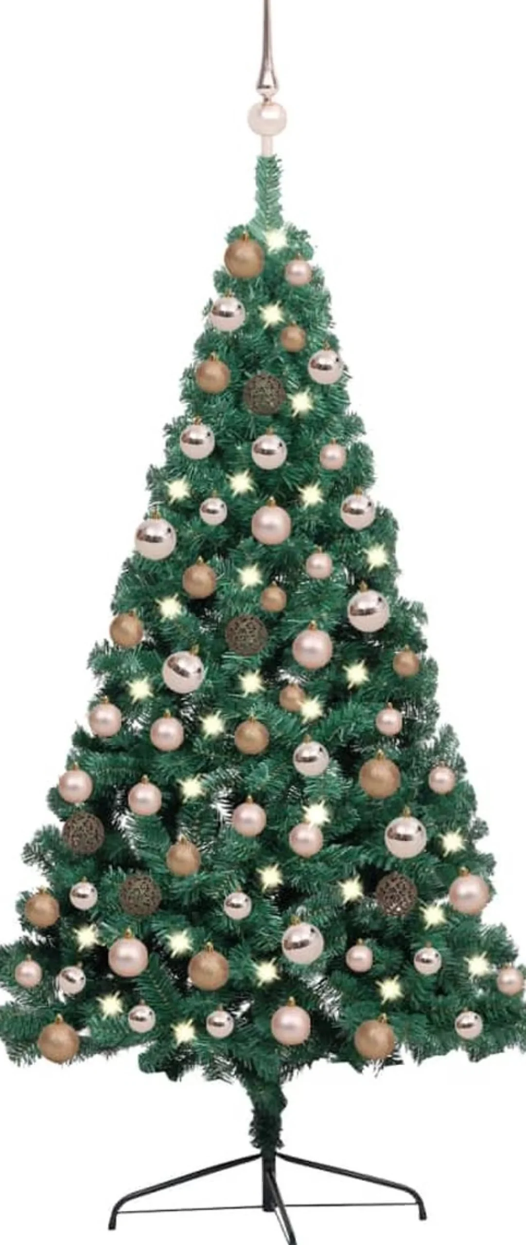 VidaLife Kunstkerstboom Met Led's En Kerstballen Half 120 Cm Groen Cheap