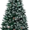 VidaLife Kunstkerstboom Met Led's En Dennenappels En Witte Sneeuw 180 Cm Clearance