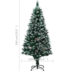 VidaLife Kunstkerstboom Met Led's En Dennenappels En Witte Sneeuw 180 Cm Clearance