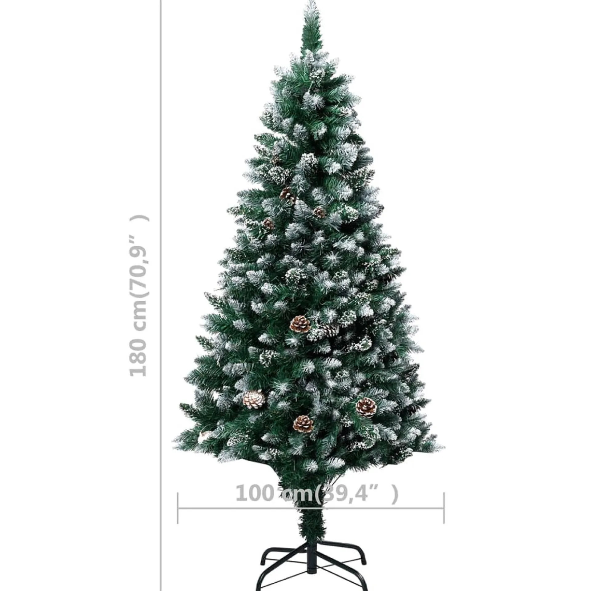 VidaLife Kunstkerstboom Met Led's En Dennenappels En Witte Sneeuw 180 Cm Clearance