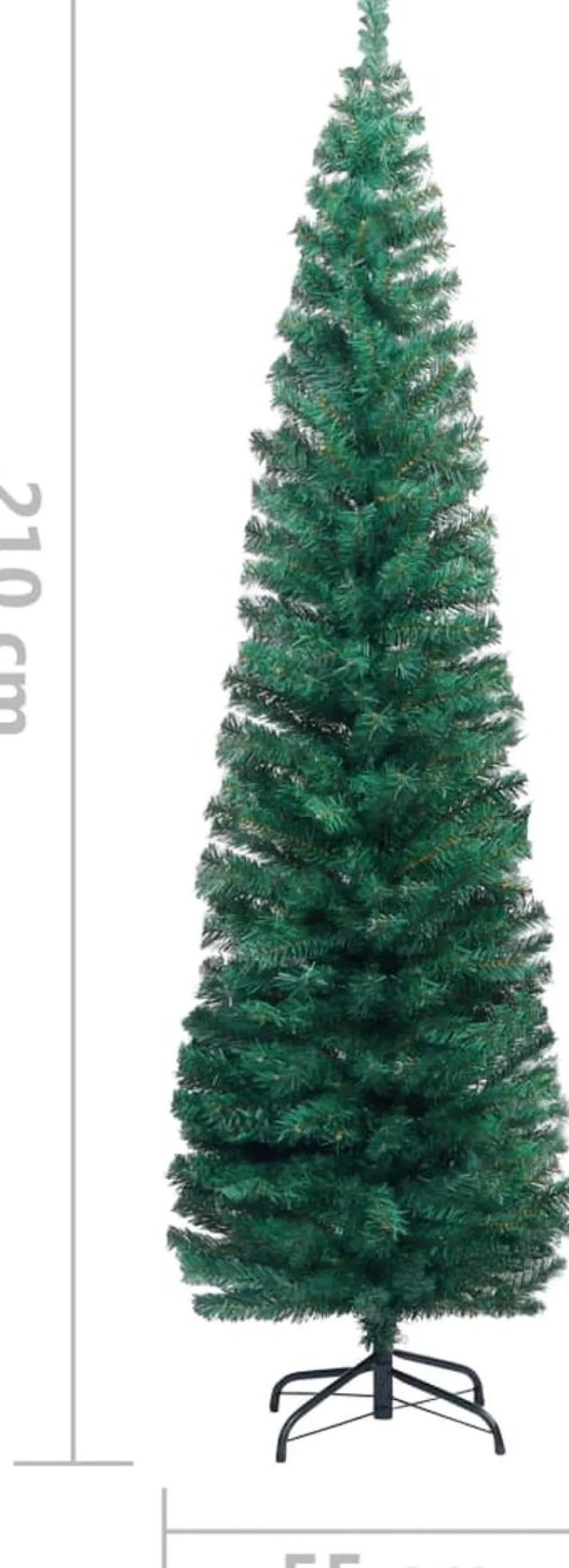 VidaLife Kunstkerstboom Met Standaard Smal 210 Cm Pvc Groen Outlet