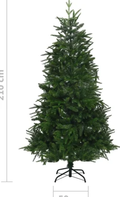 VidaLife Kunstkerstboom Met Led's En Kerstballen 210 Cm Pvc En Pe Groen Cheap
