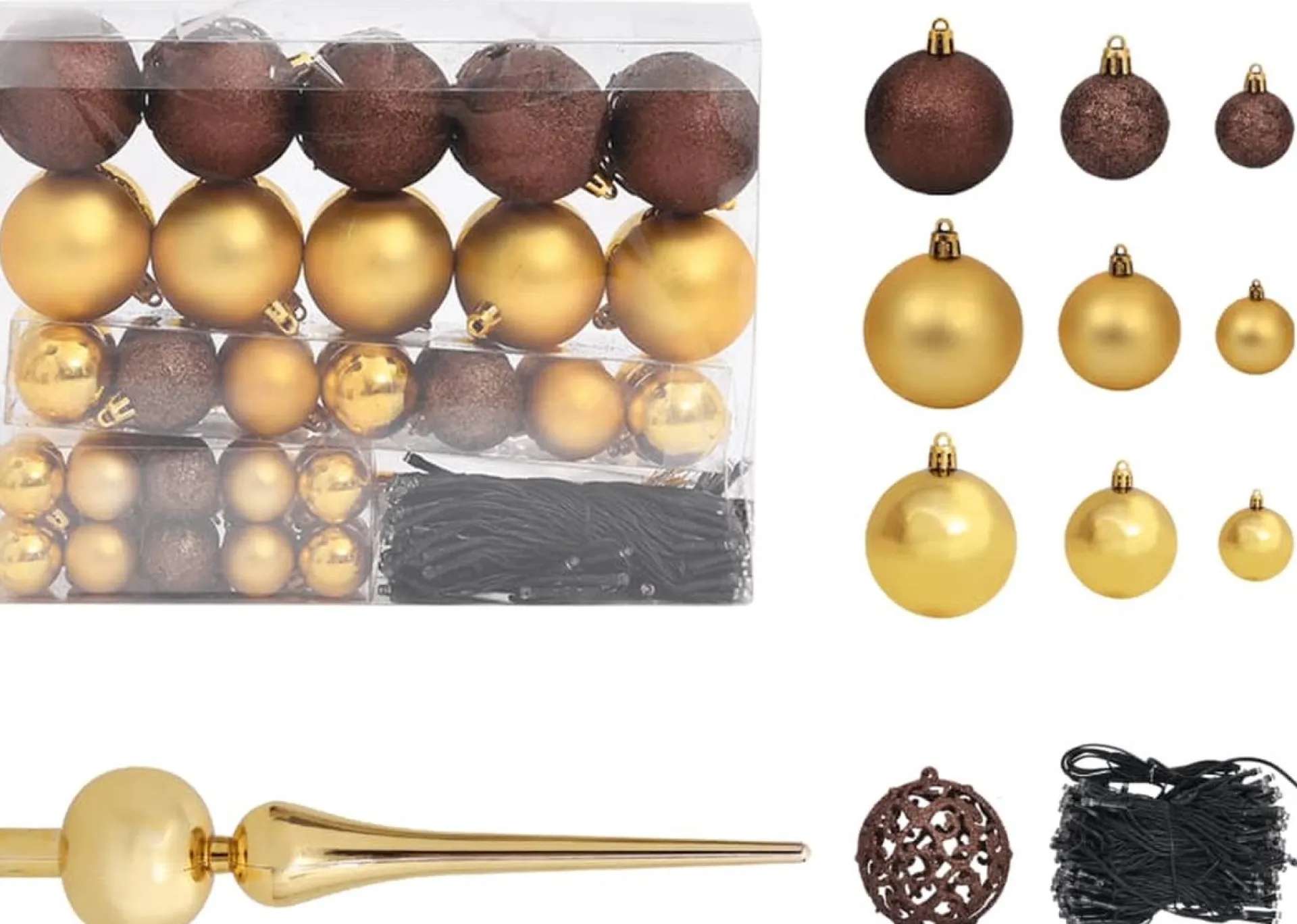 VidaLife Kunstkerstboom Met Led's En Kerstballen 210 Cm Pvc En Pe Groen Cheap