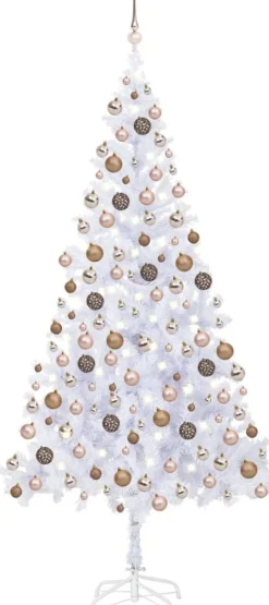 VidaLife Kunstkerstboom Met Led's En Kerstballen 910 Takken 210 Cm New
