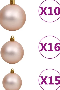 VidaLife Kunstkerstboom Met Led's En Kerstballen 910 Takken 210 Cm New