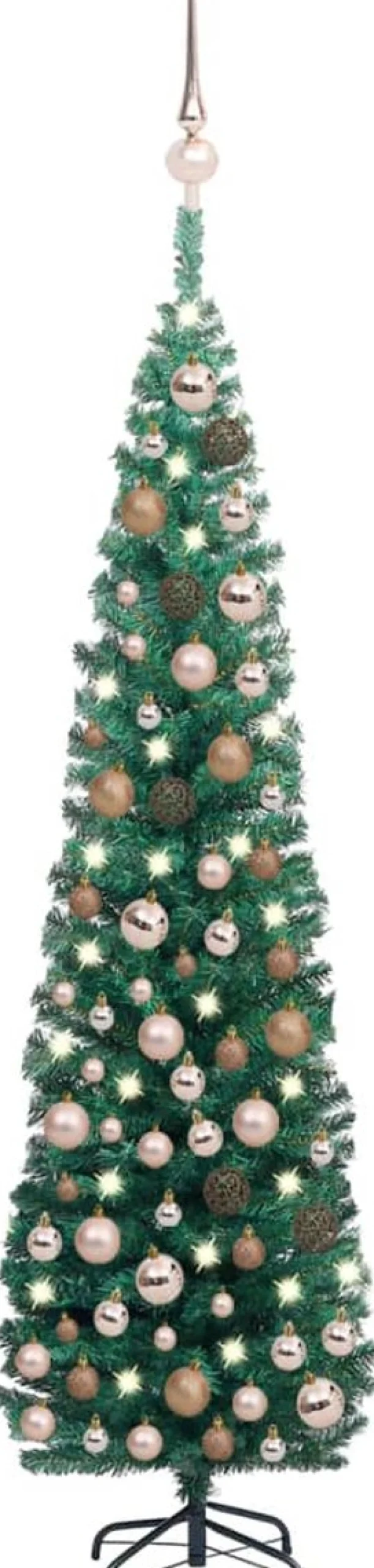 VidaLife Kunstkerstboom Met Led's En Kerstballen Smal 180 Cm Groen Outlet