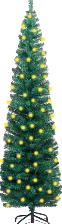 VidaLife Kunstkerstboom Met Led's En Standaard Smal 210 Cm Pvc Groen Clearance