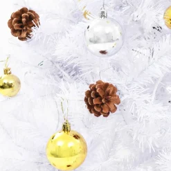 VidaLife Kunstkerstboom Met Kerstballen En Led's 150 Cm Wit New