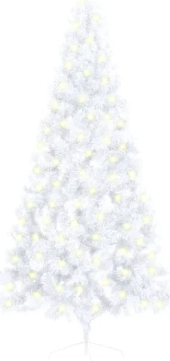 VidaLife Kunstkerstboom Met Led's En Standaard Half 180 Cm Pvc Wit Clearance