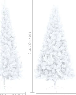 VidaLife Kunstkerstboom Met Led's En Standaard Half 180 Cm Pvc Wit Clearance