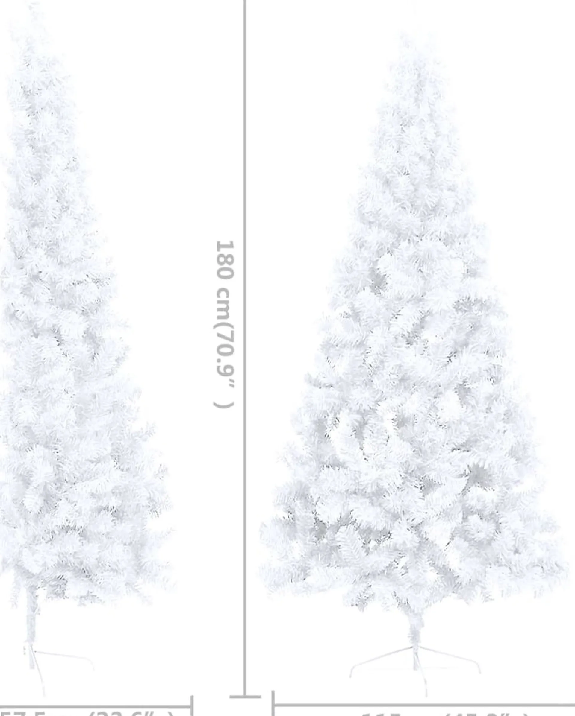 VidaLife Kunstkerstboom Met Led's En Standaard Half 180 Cm Pvc Wit Clearance