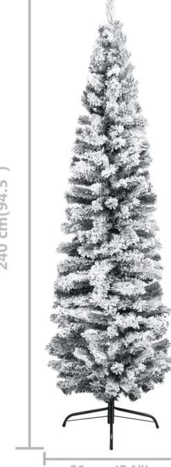 VidaLife Kunstkerstboom Met Led's En Kerstballen Smal 240 Cm Groen Best Sale