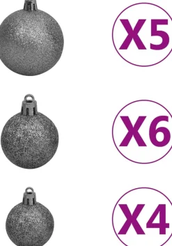 VidaLife Kunstkerstboom Met Led's En Kerstballen Smal 240 Cm Groen Best Sale