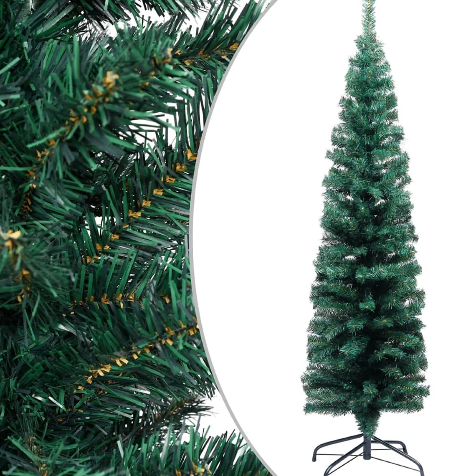 VidaLife Kunstkerstboom Met Led's En Standaard Smal 150 Cm Pvc Groen Cheap