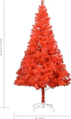 VidaLife Kunstkerstboom Met Led's En Standaard 210 Cm Pvc Rood Hot