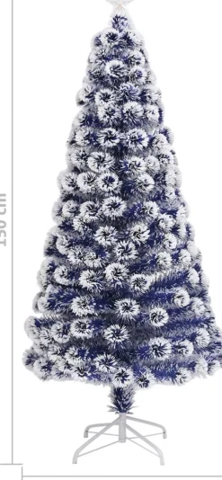 VidaLife Kunstkerstboom Met Led 150 Cm Glasvezel Wit En Blauw Fashion
