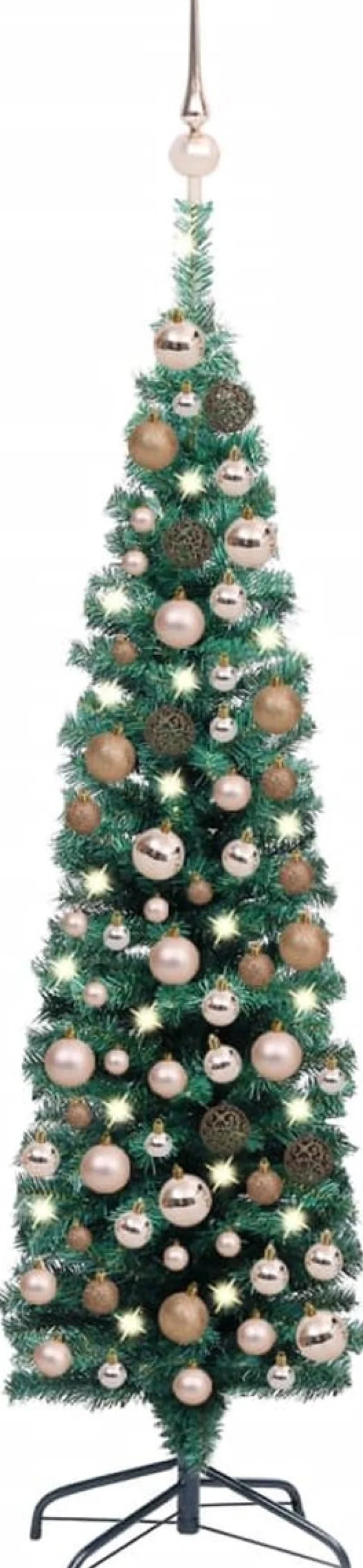 VidaLife Kunstkerstboom Met Led's En Kerstballen Smal 120 Cm Groen Clearance