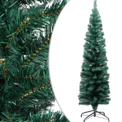VidaLife Kunstkerstboom Met Led's En Kerstballen Smal 120 Cm Groen Clearance