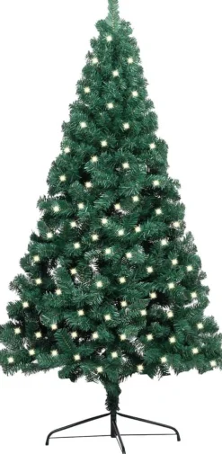 VidaLife Kunstkerstboom Met Led's En Standaard Half 240 Cm Pvc Groen Cheap