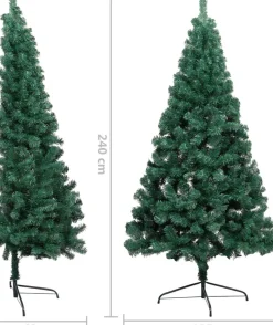 VidaLife Kunstkerstboom Met Led's En Standaard Half 240 Cm Pvc Groen Cheap