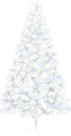 VidaLife Kunstkerstboom Met Led's En Standaard Half 150 Cm Pvc Wit Sale