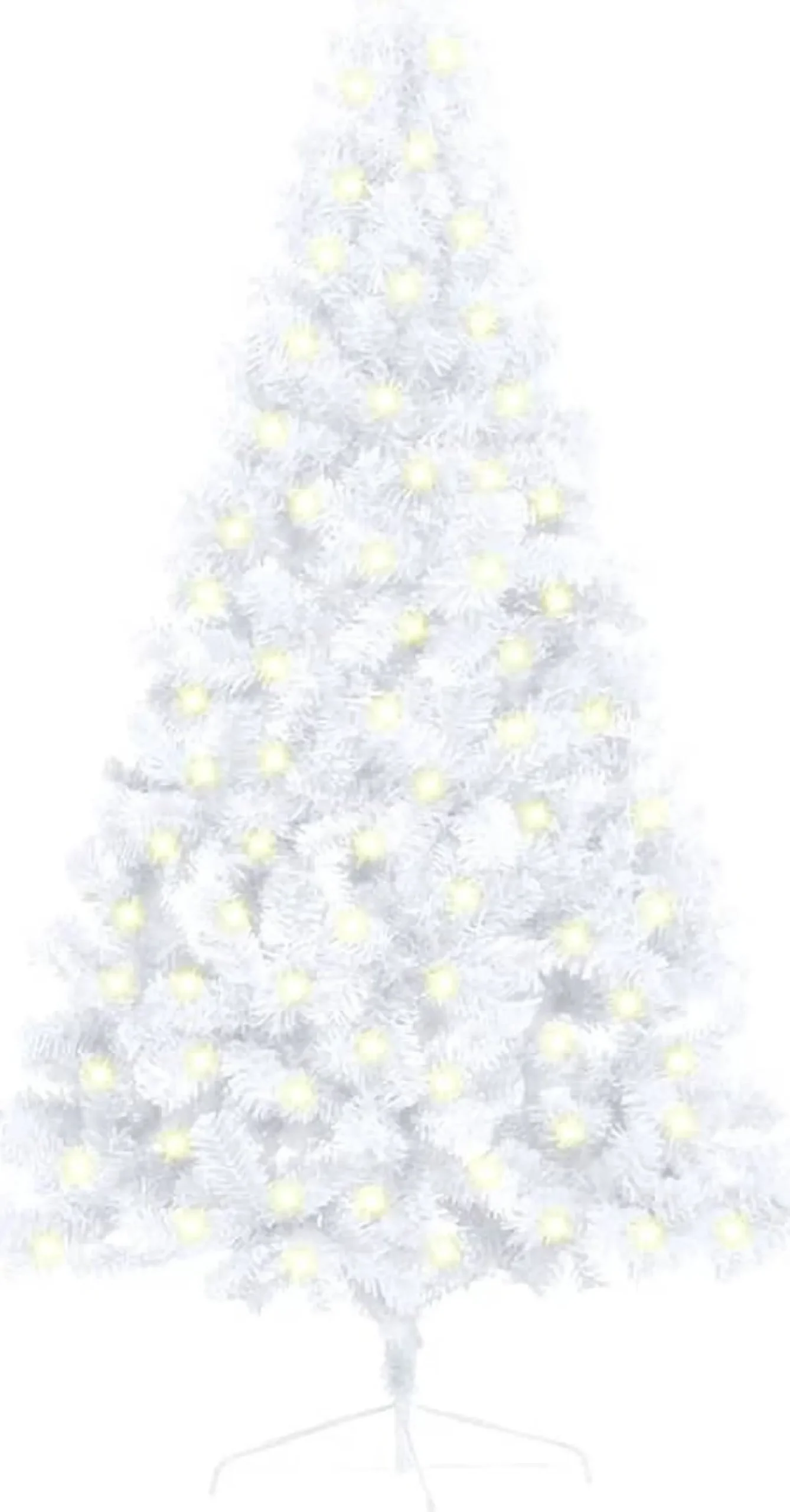 VidaLife Kunstkerstboom Met Led's En Standaard Half 150 Cm Pvc Wit Sale