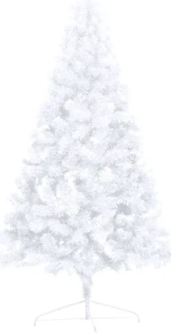VidaLife Kunstkerstboom Met Led's En Standaard Half 150 Cm Pvc Wit Sale