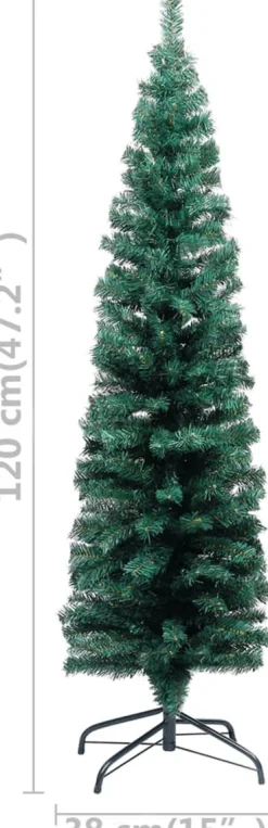 VidaLife Kunstkerstboom Met Standaard Smal 120 Cm Pvc Groen Hot