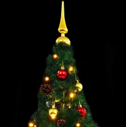 VidaLife Kunstkerstboom Met Kerstballen En Led's 150 Cm Groen Cheap