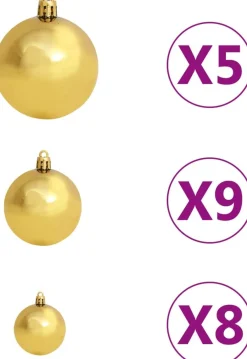 VidaLife Kunstkerstboom Omgekeerd Met Led's En Kerstballen 150 Cm Online
