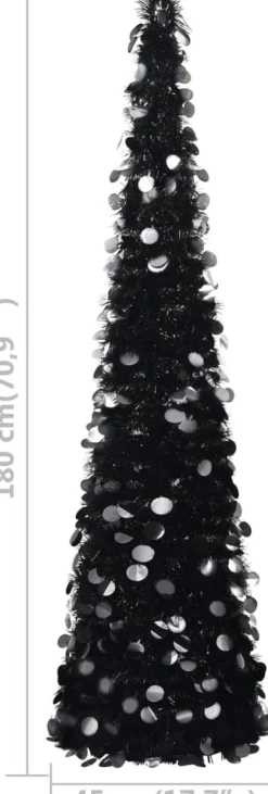 VidaLife Kunstkerstboom Pop-Up 180 Cm Pet Zwart Cheap