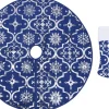 vidaXL Kerstboomrok Luxe Met Sok 122 Cm Stof Blauw Cheap