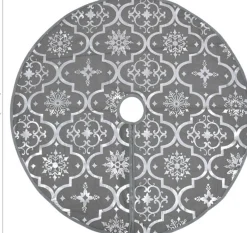 vidaXL Kerstboomrok Luxe Met Sok 122 Cm Stof Grijs Discount