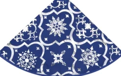 vidaXL Kerstboomrok Luxe Met Sok 150 Cm Stof Blauw Online