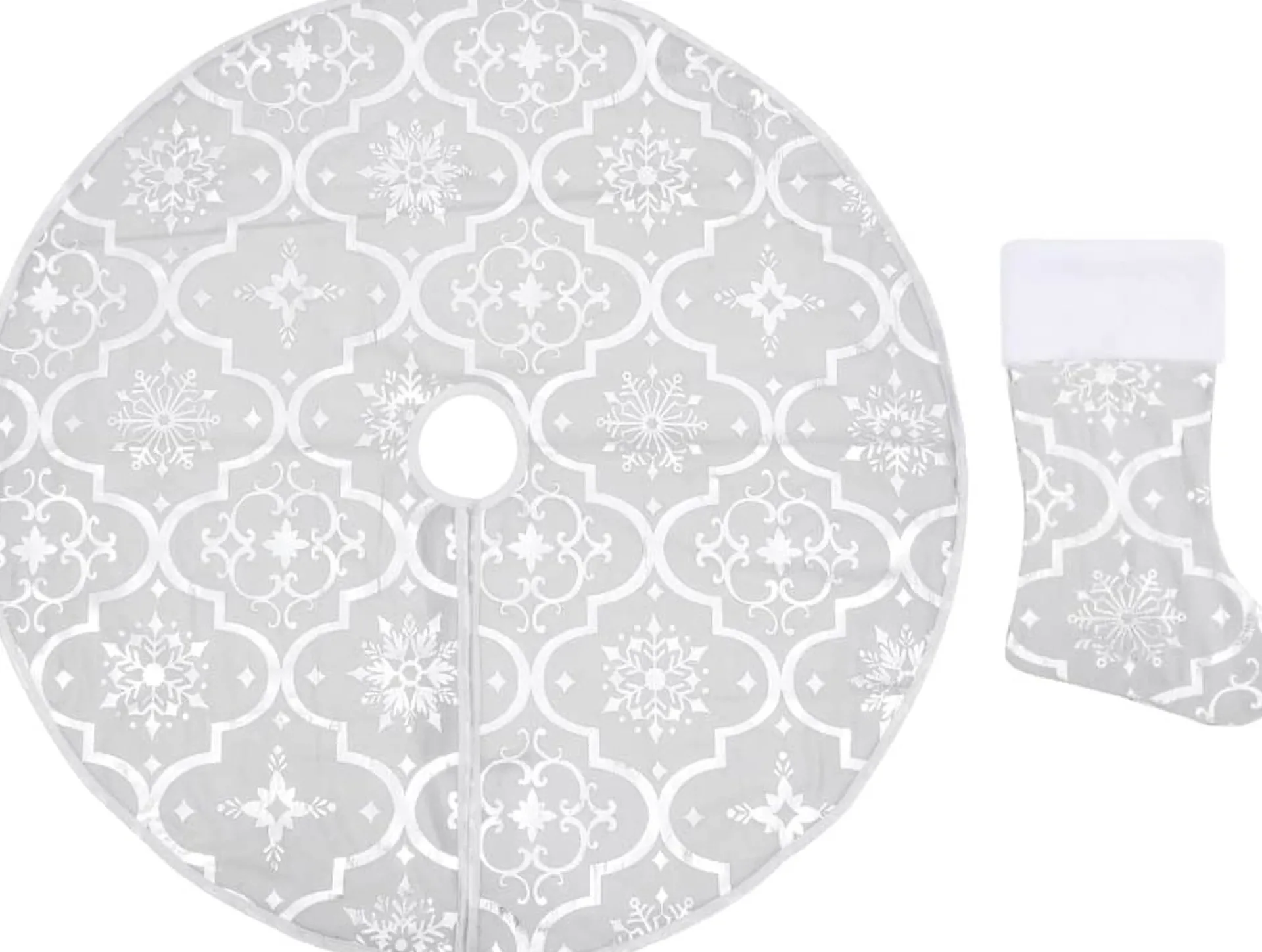 vidaXL Kerstboomrok Luxe Met Sok 90 Cm Stof Wit Shop