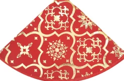 vidaXL Kerstboomrok Luxe Met Sok 90 Cm Stof Rood Discount
