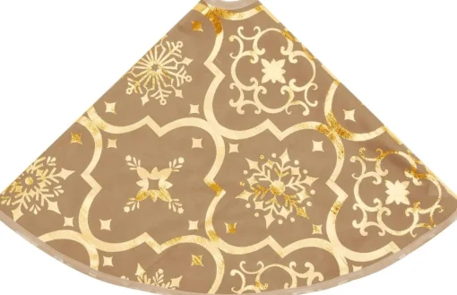 vidaXL Kerstboomrok Luxe Met Sok 90 Cm Stof Geel Shop