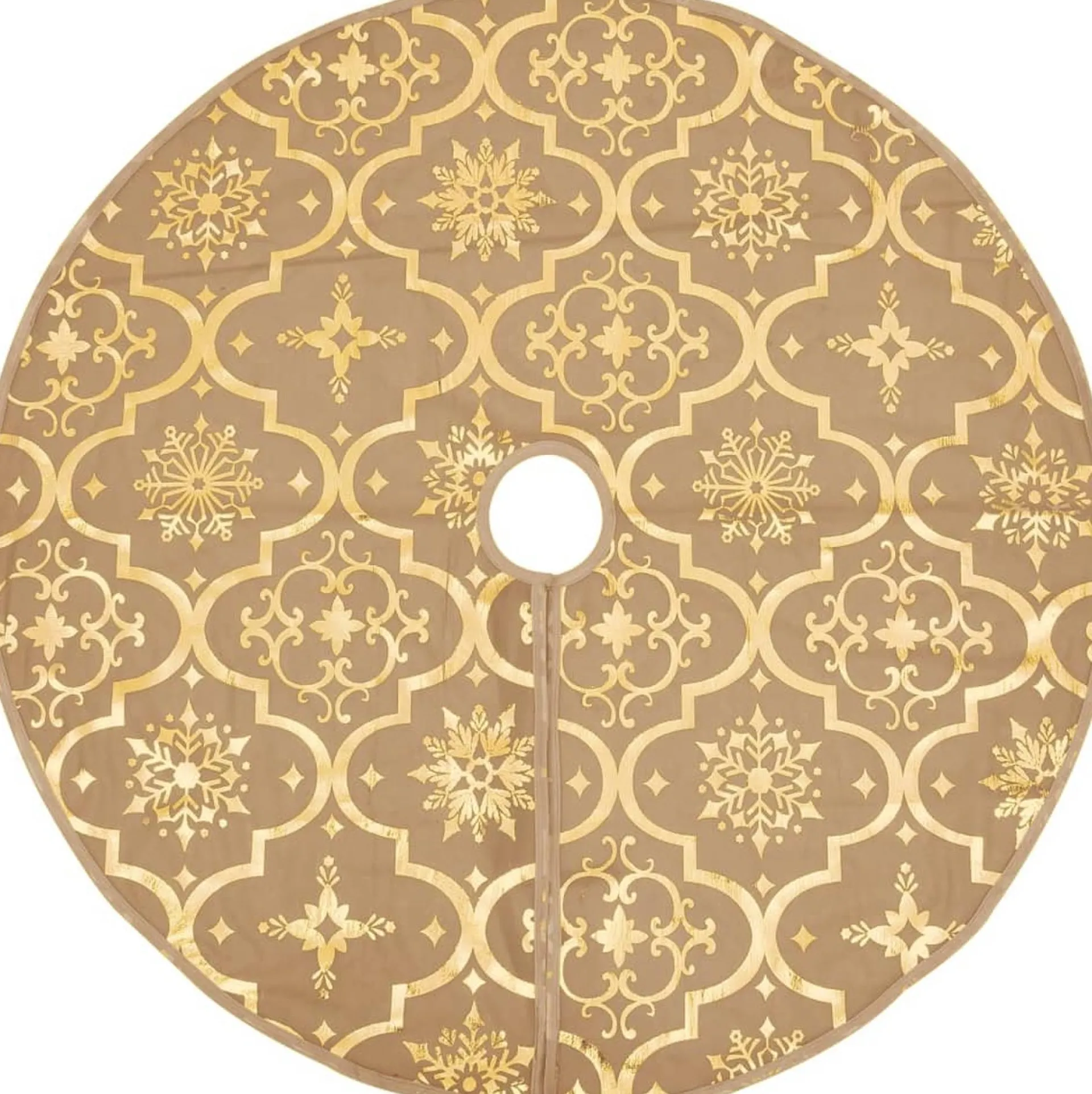 vidaXL Kerstboomrok Luxe Met Sok 122 Cm Stof Geel Store