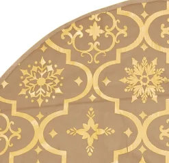 vidaXL Kerstboomrok Luxe Met Sok 122 Cm Stof Geel Store