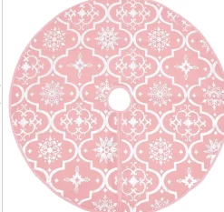 vidaXL Kerstboomrok Luxe Met Sok 122 Cm Stof Roze Fashion