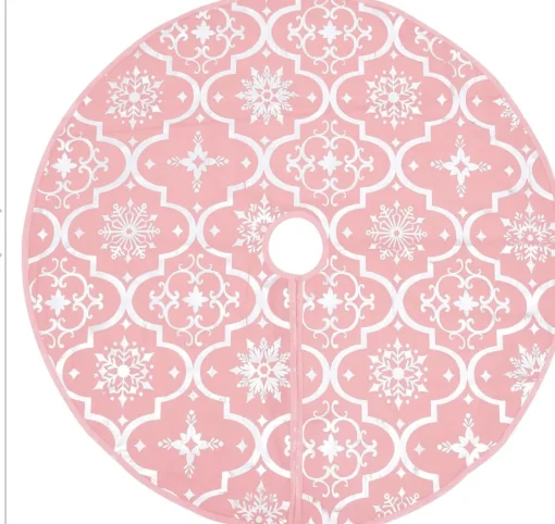 vidaXL Kerstboomrok Luxe Met Sok 122 Cm Stof Roze Fashion