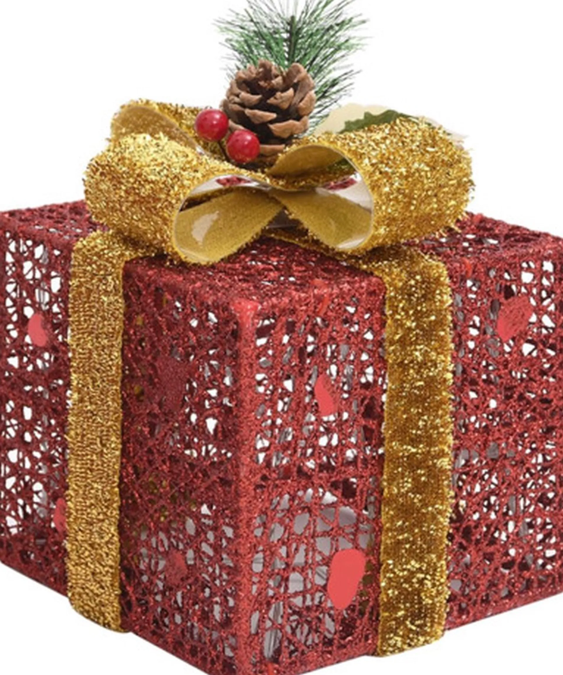 vidaXL Kerstdecoratie Geschenkdozen 3 St Binnen/Buiten Rood New